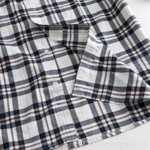 Chemise formelle à carreaux en coton à carreaux pour hommes